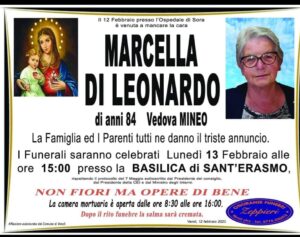 Alfedena e Veroli piangono la scomparsa di Marcella Di Leonardo
