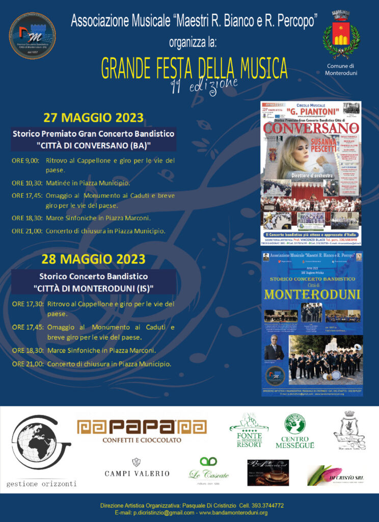 Monteroduni, Grande festa della musica 11^ edizione: 27 e 28 maggio 