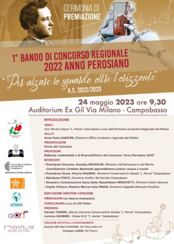 150 anniversario nascita Lorenzo Perosi, a Campobasso cerimonia di premiazione concorso musicale 