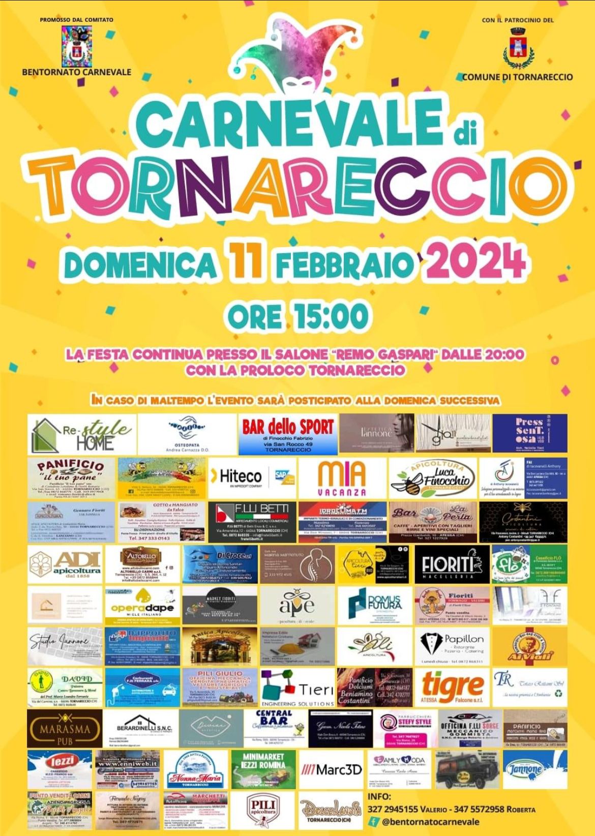 A Tornareccio torna l’appuntamento tradizionale con il Carnevale: domenica 11 febbraio