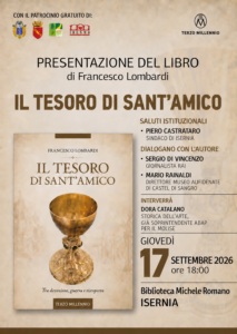 Il Tesoro di Sant’Amico, a Isernia la presentazione del volume di Francesco Lombardi