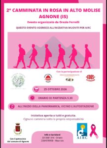 Agnone si tinge di rosa: il 25 ottobre torna la camminata per la prevenzione e la ricerca